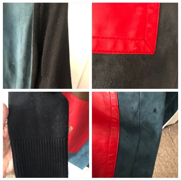 PER SE by CARLISLE • Genuine Suede Leather & Knit Car Coat / Long Jacket - Picture 15 of 16